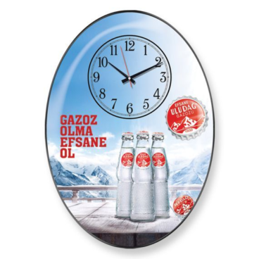 Bombe Camlı Duvar Saati (32 x 42 cm)