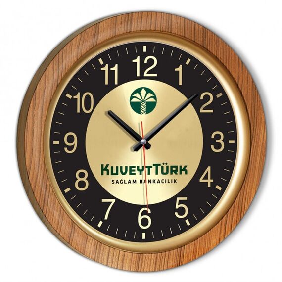 Ahşap Kaplama Duvar Saati (40 cm)